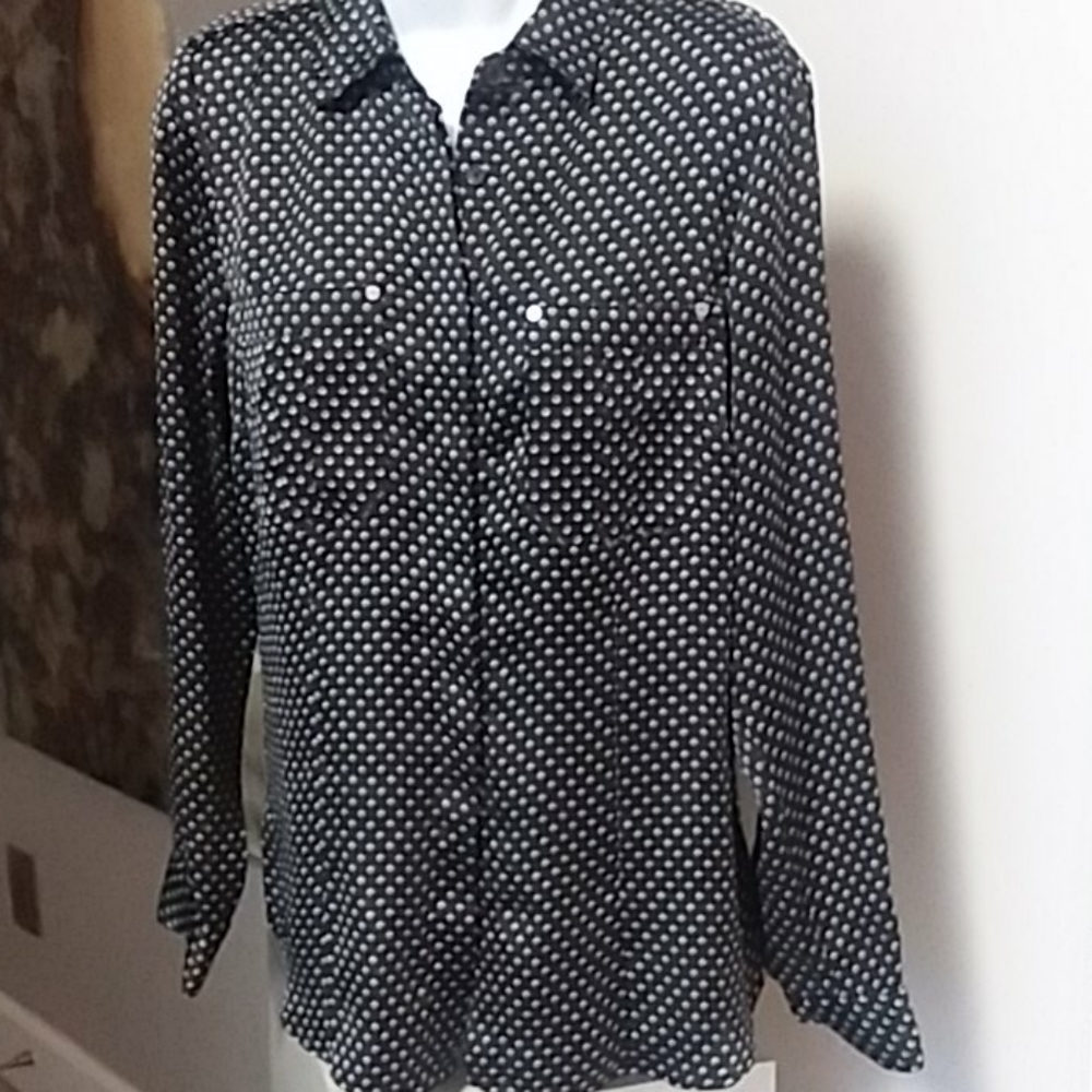 Michael Kors Long Sleeve Button Down Shirt Size 8 - Picture 2 of 13